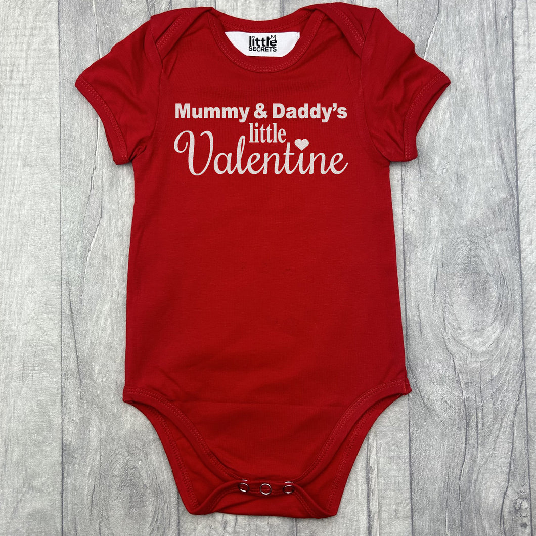 Mummy and Daddy's Little Valentine Baby Boy Short Sleeve Romper