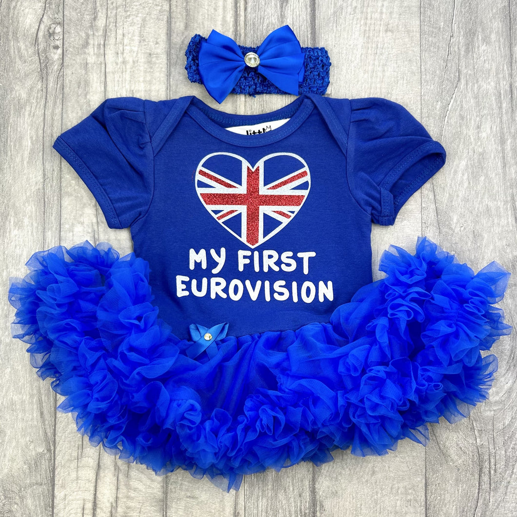 My First Eurovision Baby Girls Tutu Romper, Union Jack
