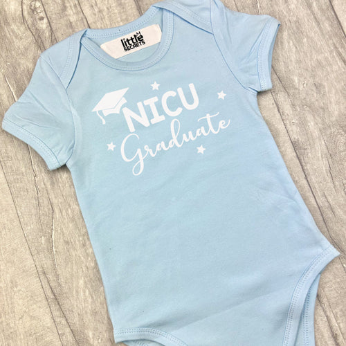 NICU Graduate Premature / Tiny Baby Blue Bodysuit Romper