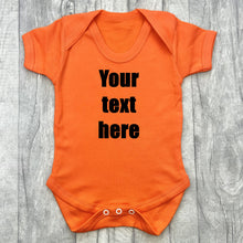 Load image into Gallery viewer, Custom Your Own Orange Short Sleeve Baby Romper
