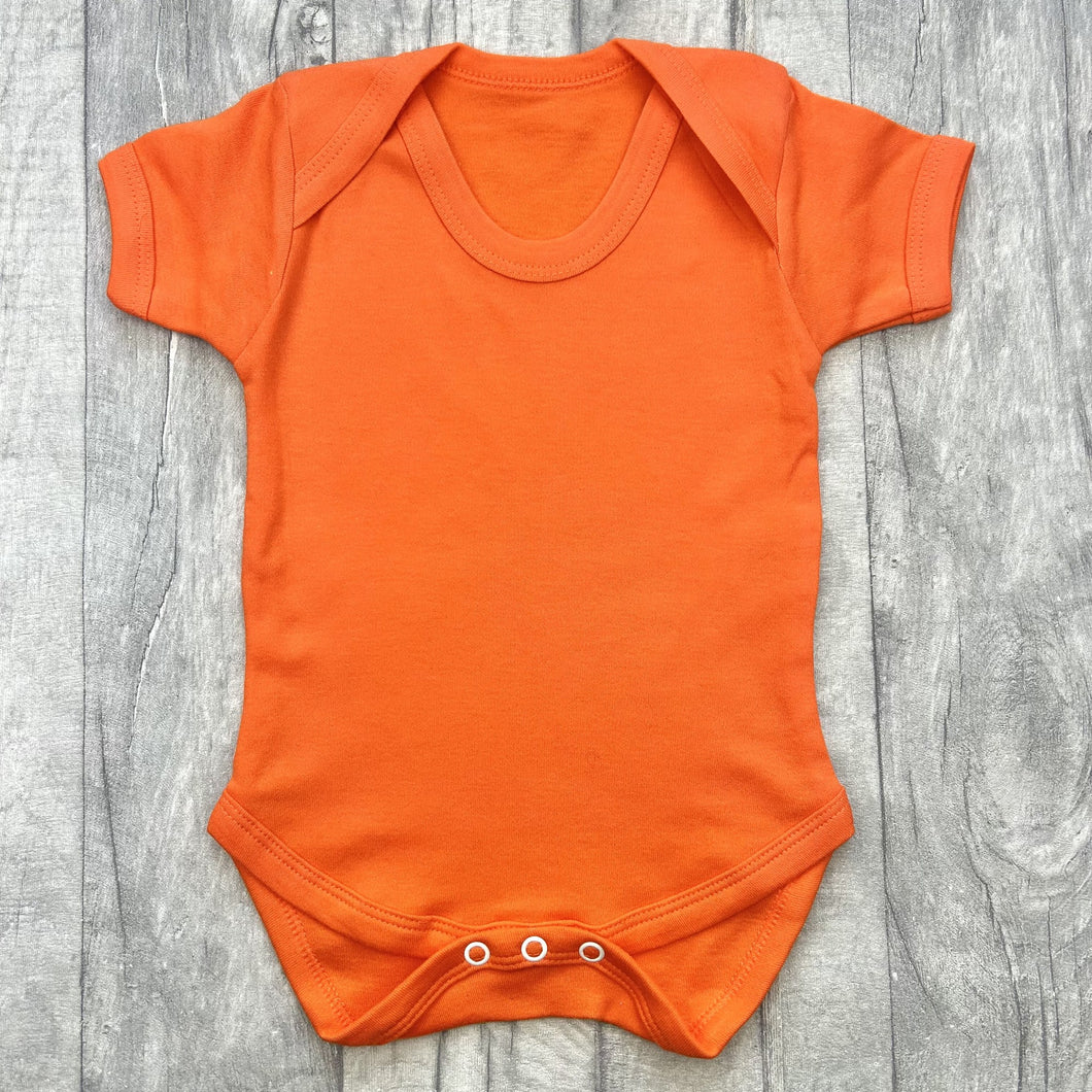 Plain Orange Short Sleeved Baby Romper Newborn