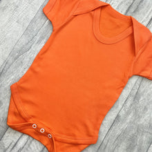 Load image into Gallery viewer, Plain Orange Short Sleeved Baby Romper Newborn
