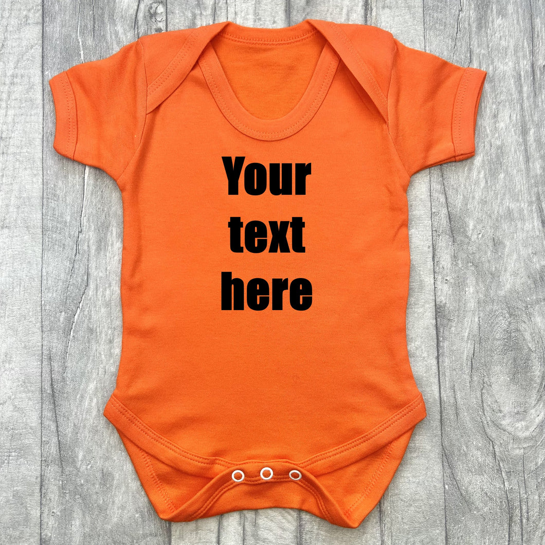 Custom Your Own Orange Short Sleeve Baby Romper