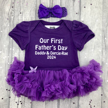 Load image into Gallery viewer, Our First Father&#39;s Day 2024 Tutu Romper, Daddy &amp; Daughter
