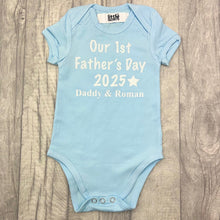 Load image into Gallery viewer, Our 1st Father&#39;s Day Newborn Baby Bodysuit, Daddy &amp; Son
