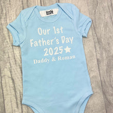 Load image into Gallery viewer, Our 1st Father&#39;s Day Newborn Baby Bodysuit, Daddy &amp; Son
