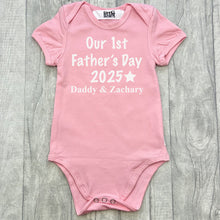 Load image into Gallery viewer, Our 1st Father&#39;s Day Newborn Baby Bodysuit, Daddy &amp; Son
