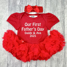 Load image into Gallery viewer, Our First Father&#39;s Day 2025 Tutu Romper, Daddy &amp; Daughter
