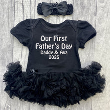 Load image into Gallery viewer, Our First Father&#39;s Day 2025 Tutu Romper, Daddy &amp; Daughter
