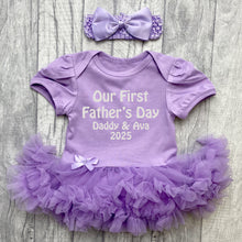 Load image into Gallery viewer, Our First Father&#39;s Day 2025 Tutu Romper, Daddy &amp; Daughter
