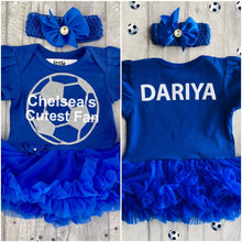 Load image into Gallery viewer, Personalised Chelsea&#39;s Cutest Fan Tutu Romper
