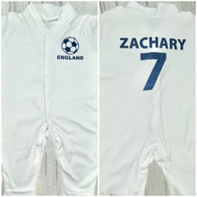 Load image into Gallery viewer, Personalised England Football Baby Sleepsuit
