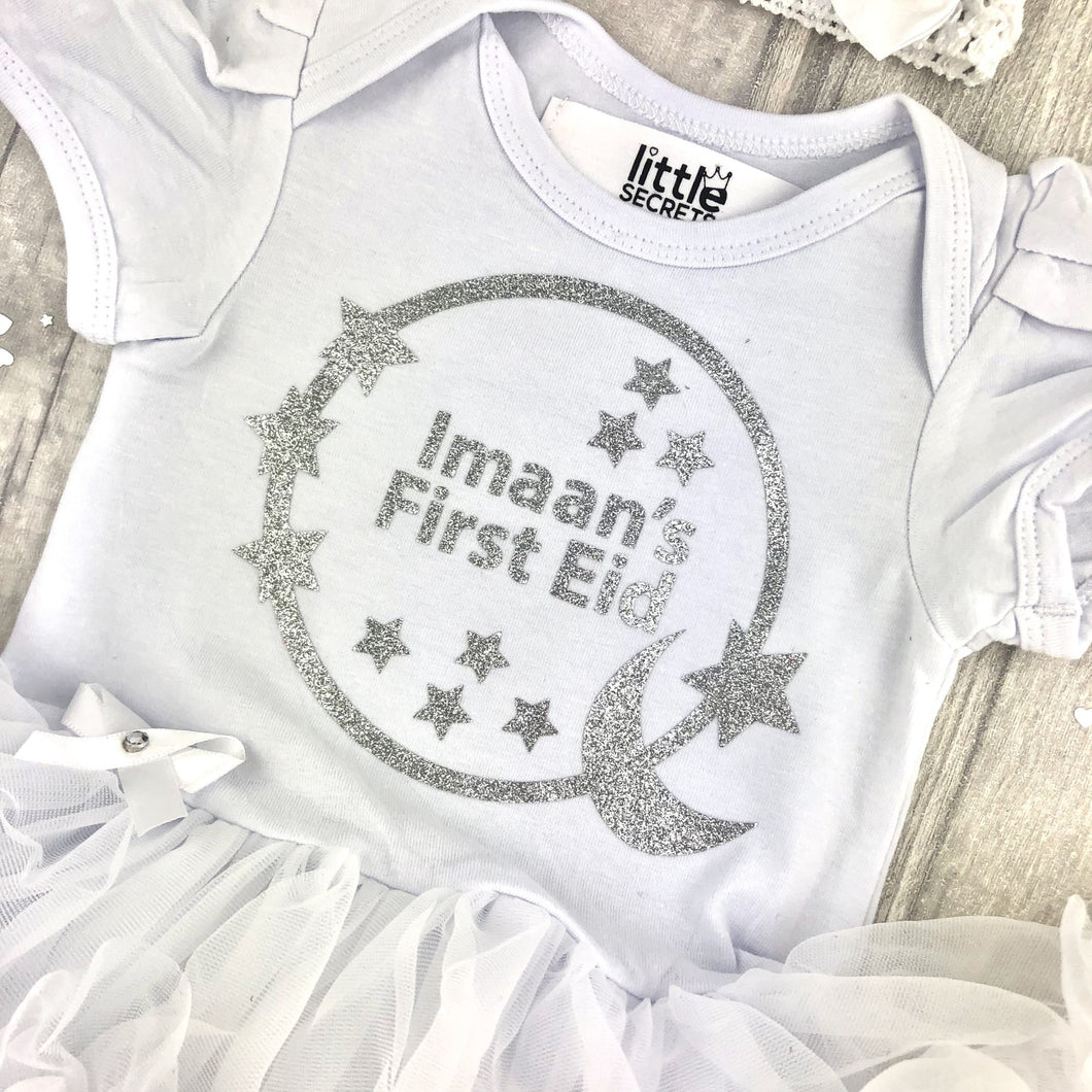 Personalised First Eid Baby Girl Tutu Romper