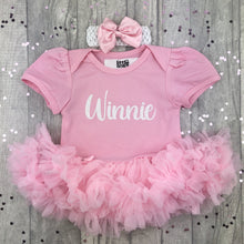 Load image into Gallery viewer, Personalised Newborn Baby Girl Light Pink Tutu Romper

