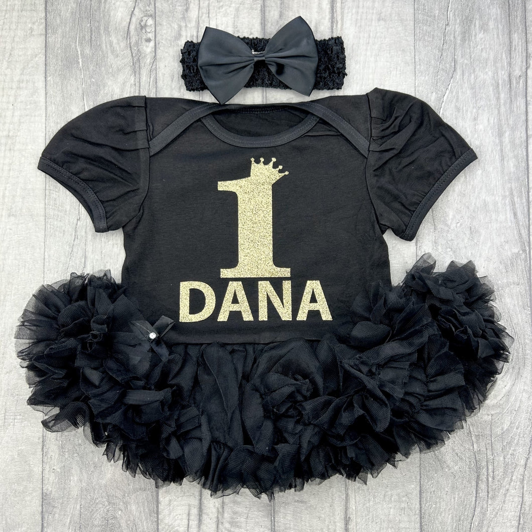 Girls Personalised 1st or 2nd Birthday Tutu Romper Dress