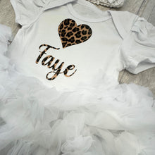 Load image into Gallery viewer, Leopard Print Newborn Baby Girl Tutu Romper with Personalised Name
