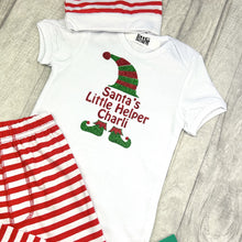 Load image into Gallery viewer, Santa&#39;s Little Helper Christmas Set, Personalised Elf Outfit
