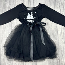 Load image into Gallery viewer, Wicked Personalised Girls Dress, Halloween Witch Long Sleeve Black Tutu Dress
