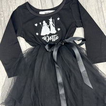 Load image into Gallery viewer, Wicked Personalised Girls Dress, Halloween Witch Long Sleeve Black Tutu Dress
