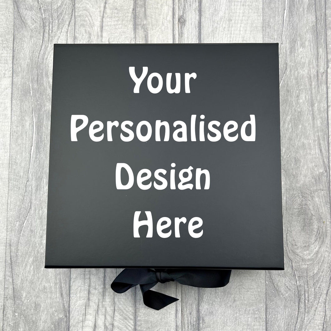 Personalise Your Own Black Gift Keepsake Ribbon Box