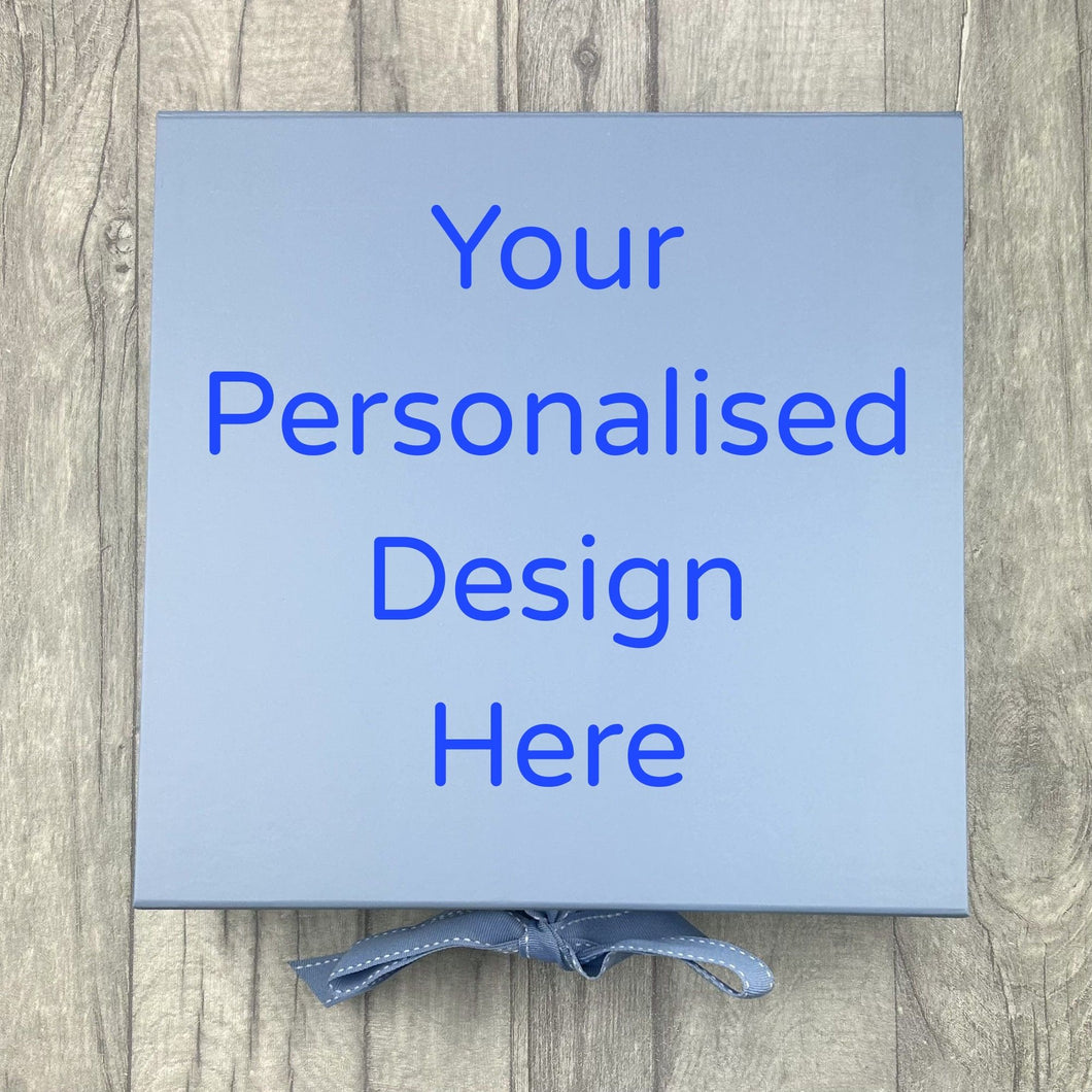 Personalise Your Own Light Blue Gift Keepsake Ribbon Box