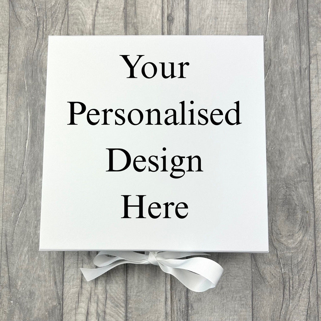 Personalise Your Own White Gift Keepsake Ribbon Box