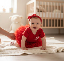 Load image into Gallery viewer, Baby Girls Personalised England Football Tutu Romper Dress
