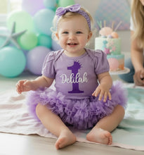Load image into Gallery viewer, Personalised Baby Girl 1st Birthday Tutu Romper Dress with Matching Headband
