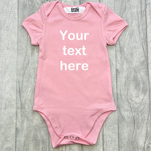 Custom Your Own Pink Short Sleeve Baby Romper