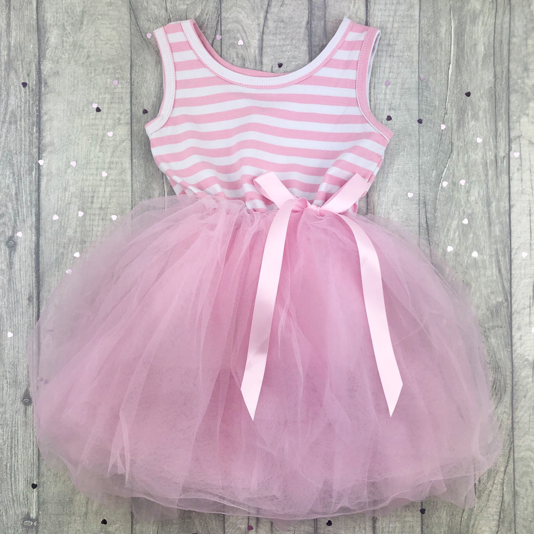Pink Sleeveless Tutu dress Girls Summer Dress