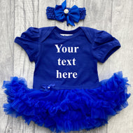 Custom Your Own Blue Tutu Romper With Headband