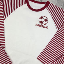 Load image into Gallery viewer, Personalised Football PJ&#39;s Stripe Boys Pyjamas
