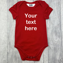 Load image into Gallery viewer, Custom Your Own Red Short Sleeve Baby Romper
