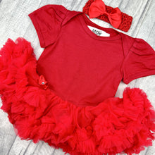 Load image into Gallery viewer, Custom Your Own Red Tutu Romper With Headband
