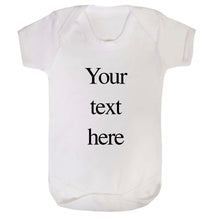 Load image into Gallery viewer, Custom Your Own White Short Sleeve Baby Romper (Choose Text Style &amp; Colour)
