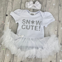 Load image into Gallery viewer, Snow Cute Baby Girl Tutu Romper With Headband, Christmas Dress
