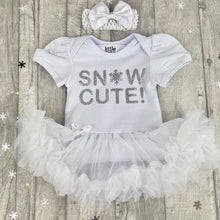 Load image into Gallery viewer, Snow Cute Baby Girl Tutu Romper With Headband, Christmas Dress
