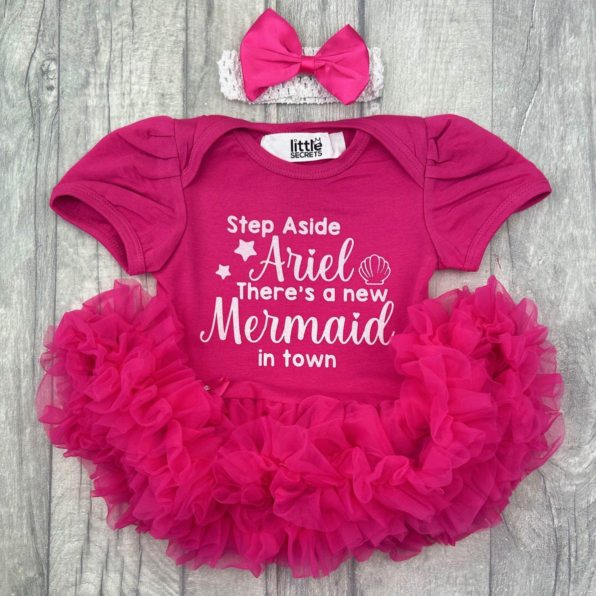 strapless open back dress Newborn Disney Princess Tutu Romper, Ariel Mermaid Baby Girl Dress main image 1