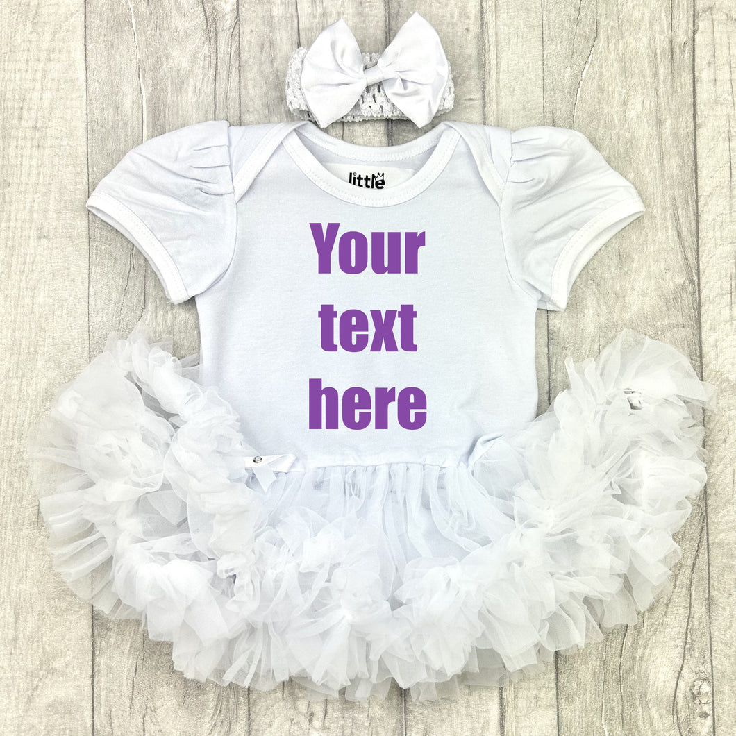 Custom Your Own White Tutu Romper With Headband