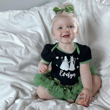 Load image into Gallery viewer, Wicked Personalised Baby Girl Sequin Dress, Halloween Witch Tutu Romper With Headband
