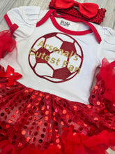 Load image into Gallery viewer, Arsenal's Cutest Fan Football Tutu Romper
