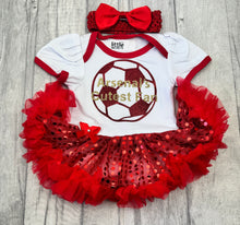 Load image into Gallery viewer, Arsenal's Cutest Fan Football Tutu Romper
