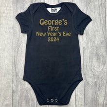 Load image into Gallery viewer, First New Year&#39;s Eve 2024 Personalised Baby Boy Bodysuit, Party Romper
