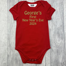 Load image into Gallery viewer, First New Year&#39;s Eve 2024 Personalised Baby Boy Bodysuit, Party Romper
