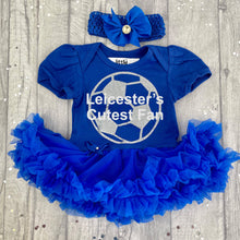Load image into Gallery viewer, Baby Girls Leicester&#39;s Cutest Fan Football Tutu Romper
