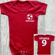 Load image into Gallery viewer, Personalised Baby England Football Bodysuit Vest
