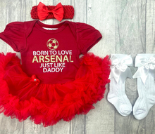 Load image into Gallery viewer, Cute Football Baby Girl Tutu Romper Set
