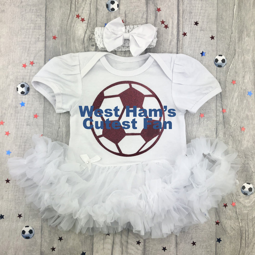 Baby Girls West Ham's Cutest Fan Football Tutu Romper Dress