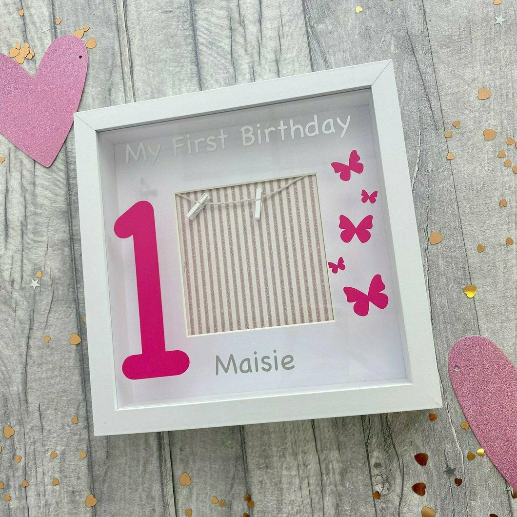 Personalised 'My First Birthday' Butterfly Baby Photo Frame