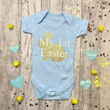 Load image into Gallery viewer, &#39;My 1st Easter&#39; Baby Boy Bunny Short Sleeve Romper
